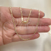 Gargantilla Basica 5.222.019.26 Oro Laminado, Diseño de Figaro, Pulido, Tono Dorado (0.50 Gauge, 02 MM Thickness, 26 Inches Length)