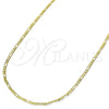Gargantilla Basica 5.222.019.26 Oro Laminado, Diseño de Figaro, Pulido, Tono Dorado (0.50 Gauge, 02 MM Thickness, 26 Inches Length)