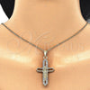 Dije Religioso 05.253.0056 Oro Laminado, Diseño de Crucifijo, con Blanca Cristal, Pulido, Tono Dorado