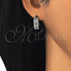 Argolla Huggie 02.210.0056.11.15 Rodio Laminado, con Zirconia Cubica Multicolor, Pulido, Rodinado