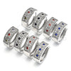 Argolla Huggie 02.210.0056.11.15 Rodio Laminado, con Zirconia Cubica Multicolor, Pulido, Rodinado