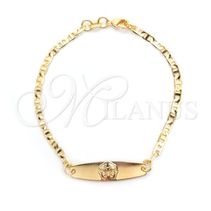 Pulsera con Placa 03.32.0159.06 Oro Laminado, Diseño de Mariquita y Mariner, Pulido, Tono Dorado