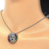 Collares con Dije 04.210.0006.3.20 Rodio Laminado, Diseño de Iniciales, con Zirconia Cubica Multicolor, Pulido, Rodinado (Grosor 02 MM, 20 Pulgadas de Largo)