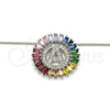 Collares con Dije 04.210.0006.3.20 Rodio Laminado, Diseño de Iniciales, con Zirconia Cubica Multicolor, Pulido, Rodinado (Grosor 02 MM, 20 Pulgadas de Largo)