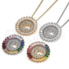 Collares con Dije 04.210.0008.3.20 Rodio Laminado, Diseño de Iniciales, con Zirconia Cubica Multicolor, Pulido, Rodinado (Grosor 02 MM, 20 Pulgadas de Largo)