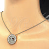 Collares con Dije 04.210.0010.20 Oro Laminado, Diseño de Iniciales, con Blanca Zirconia Cubica, Pulido, Tono Dorado (02 MM Thickness, 20 Inches Length)