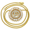 Collares con Dije 04.210.0011.20 Oro Laminado, Diseño de Iniciales, con Blanca Zirconia Cubica, Pulido, Tono Dorado (02 MM Thickness, 20 Inches Length)