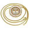 Collares con Dije 04.210.0013.20 Oro Laminado, Diseño de Iniciales, con Blanca Zirconia Cubica, Pulido, Tono Dorado (02 MM Thickness, 20 Inches Length)