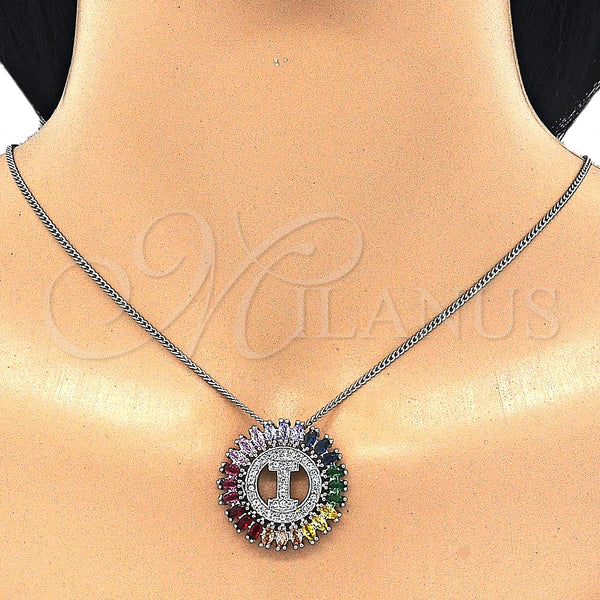 Collares con Dije 04.210.0013.3.20 Rodio Laminado, Diseño de Infinito, con Zirconia Cubica Multicolor, Pulido, Rodinado (Grosor 02 MM, 20 Pulgadas de Largo)