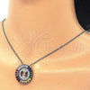 Collares con Dije 04.210.0013.3.20 Rodio Laminado, Diseño de Infinito, con Zirconia Cubica Multicolor, Pulido, Rodinado (Grosor 02 MM, 20 Pulgadas de Largo)
