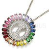 Collares con Dije 04.210.0013.3.20 Rodio Laminado, Diseño de Infinito, con Zirconia Cubica Multicolor, Pulido, Rodinado (Grosor 02 MM, 20 Pulgadas de Largo)