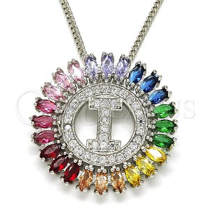 Collares con Dije 04.210.0013.3.20 Rodio Laminado, Diseño de Infinito, con Zirconia Cubica Multicolor, Pulido, Rodinado (Grosor 02 MM, 20 Pulgadas de Largo)