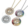 Collares con Dije 04.210.0013.3.20 Rodio Laminado, Diseño de Infinito, con Zirconia Cubica Multicolor, Pulido, Rodinado (Grosor 02 MM, 20 Pulgadas de Largo)