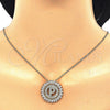Collares con Dije 04.210.0019.20 Oro Laminado, Diseño de Iniciales, con Blanca Zirconia Cubica, Pulido, Tono Dorado (02 MM Thickness, 20 Inches Length)