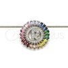 Collares con Dije 04.210.0020.3.20 Rodio Laminado, Diseño de Iniciales, con Zirconia Cubica Multicolor, Pulido, Rodinado (Grosor 02 MM, 20 Pulgadas de Largo)