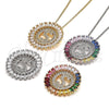 Collares con Dije 04.210.0021.3.20 Rodio Laminado, Diseño de Iniciales, con Zirconia Cubica Multicolor, Pulido, Rodinado (Grosor 02 MM, 20 Pulgadas de Largo)