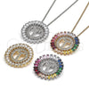 Collares con Dije 04.210.0022.3.20 Rodio Laminado, Diseño de Iniciales, con Zirconia Cubica Multicolor, Pulido, Rodinado (Grosor 02 MM, 20 Pulgadas de Largo)