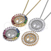 Collares con Dije 04.210.0024.3.20 Rodio Laminado, Diseño de Iniciales, con Zirconia Cubica Multicolor, Pulido, Rodinado (Grosor 02 MM, 20 Pulgadas de Largo)