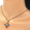 Collares con Dije 04.210.0028.18 Oro Laminado, con Multicolor Zirconia Cubica, Pulido, Tono Dorado (02 MM Thickness, 18 Inches Length)
