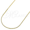 Gargantilla Basica 04.179.0012.18 Oro Laminado, Diseño de Box, Pulido, Tono Dorado (01 MM Thickness, 18 Inches Length)
