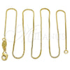 Gargantilla Basica 04.179.0012.18 Oro Laminado, Diseño de Box, Pulido, Tono Dorado (01 MM Thickness, 18 Inches Length)