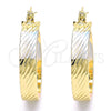 Argolla Mediana 02.170.0248.25 Oro Laminado, Diamantado, Tres Tonos
