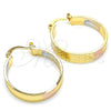 Argolla Mediana 02.170.0248.25 Oro Laminado, Diamantado, Tres Tonos