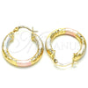 Argolla Pequeña 02.170.0250.25 Oro Laminado, Diamantado, Tres Tonos