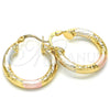 Argolla Pequeña 02.170.0250.25 Oro Laminado, Diamantado, Tres Tonos