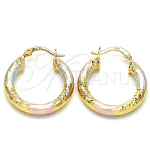Argolla Pequeña 02.170.0250.25 Oro Laminado, Diamantado, Tres Tonos