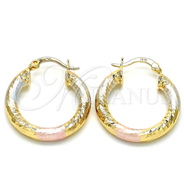 Argolla Pequeña 02.170.0250.25 Oro Laminado, Diamantado, Tres Tonos