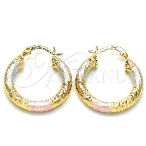 Argolla Pequeña 02.170.0250.25 Oro Laminado, Diamantado, Tres Tonos