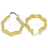 Argolla Mediana 02.170.0124.30 Oro Laminado, Diseño de Torcido, Pulido, Tono Dorado