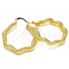 Argolla Mediana 02.170.0124.30 Oro Laminado, Diseño de Torcido, Pulido, Tono Dorado