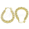 Argolla Pequeña 02.170.0253.25 Oro Laminado, Diseño de Torcido, Pulido, Tono Dorado
