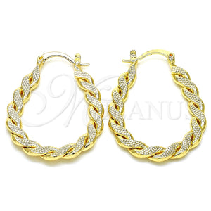 Argolla Pequeña 02.170.0253.25 Oro Laminado, Diseño de Torcido, Pulido, Tono Dorado
