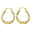 Argolla Pequeña 02.170.0253.25 Oro Laminado, Diseño de Torcido, Pulido, Tono Dorado