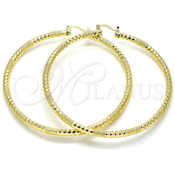 Argolla Extra Grande 02.170.0242.80 Oro Laminado, Diamantado, Tono Dorado