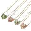 Collares con Dije 04.156.0187.2.20 Oro Laminado, Diseño de Águila y Corazón, con Rosa and Blanca Zirconia Cubica, Pulido, Tono Dorado (02 MM Thickness, 20 Inches Length)