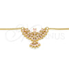 Collares con Dije 04.156.0188.20 Oro Laminado, Diseño de Águila, con Rose Water Opal Zirconia Cubica, Pulido, Tono Dorado (02 MM Thickness, 20 Inches Length)