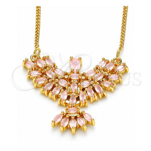 Collares con Dije 04.156.0188.20 Oro Laminado, Diseño de Águila, con Zirconia Cubica Rose Water Opal, Pulido, Tono Dorado (Grosor 02 MM, 20 Pulgadas de Largo)