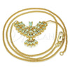 Collares con Dije 04.156.0188.1.20 Oro Laminado, Diseño de Águila, con Blanca Zirconia Cubica, Pulido, Tono Dorado (02 MM Thickness, 20 Inches Length)