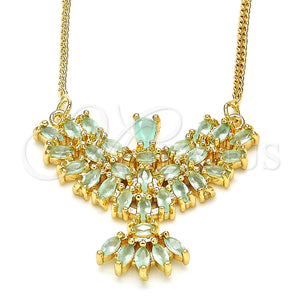 Collares con Dije 04.156.0188.1.20 Oro Laminado, Diseño de Águila, con Blanca Zirconia Cubica, Pulido, Tono Dorado (02 MM Thickness, 20 Inches Length)