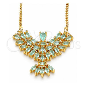 Collares con Dije 04.156.0188.1.20 Oro Laminado, Diseño de Águila, con Zirconia Cubica Blanca, Pulido, Tono Dorado (Grosor 02 MM, 20 Pulgadas de Largo)