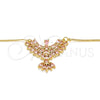 Collares con Dije 04.156.0188.2.20 Oro Laminado, Diseño de Águila, con Zirconia Cubica Rosa, Pulido, Tono Dorado (Grosor 02 MM, 20 Pulgadas de Largo)