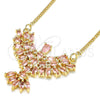 Collares con Dije 04.156.0188.2.20 Oro Laminado, Diseño de Águila, con Zirconia Cubica Rosa, Pulido, Tono Dorado (Grosor 02 MM, 20 Pulgadas de Largo)