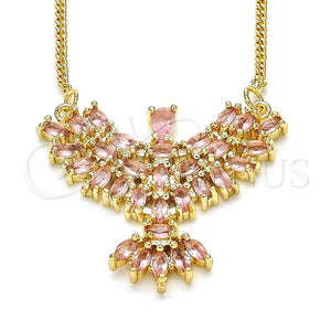 Collares con Dije 04.156.0188.2.20 Oro Laminado, Diseño de Águila, con Rosa Zirconia Cubica, Pulido, Tono Dorado (02 MM Thickness, 20 Inches Length)