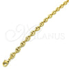 Tobillera Elegante 04.63.1310.10 Oro Laminado, Diseño de Puff Mariner, Pulido, Tono Dorado (Grosor 06.2 MM, 10 Pulgadas de Largo)