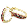 Argolla Pequeña 02.100.0083.5.15 Oro Laminado, con Multicolor Cristal, Pulido, Tono Dorado