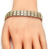 Pulsera Elegante 03.100.0058.07 Oro Laminado, Diamantado, Tono Dorado (13 MM Thickness, 7 Inches Length)